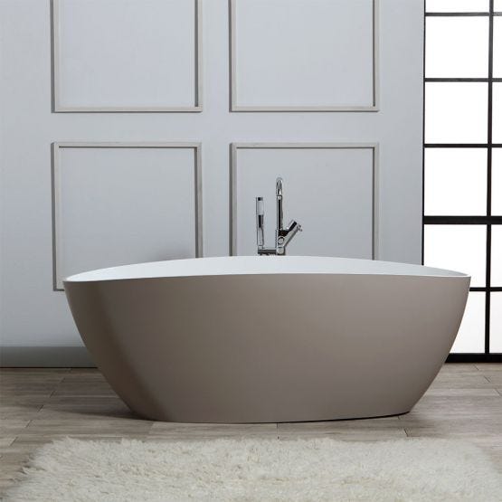 Vasca da bagno freestanding in resina di marmo colore beige