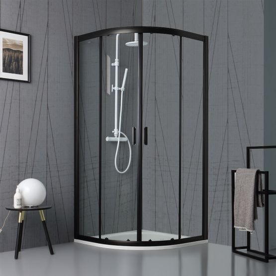 Sprchový kout oblý matný černý rám moderní design City