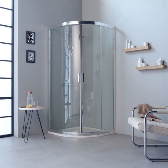 Sprchový kout moderní oblý hlinikový profil 80x80 transparentní